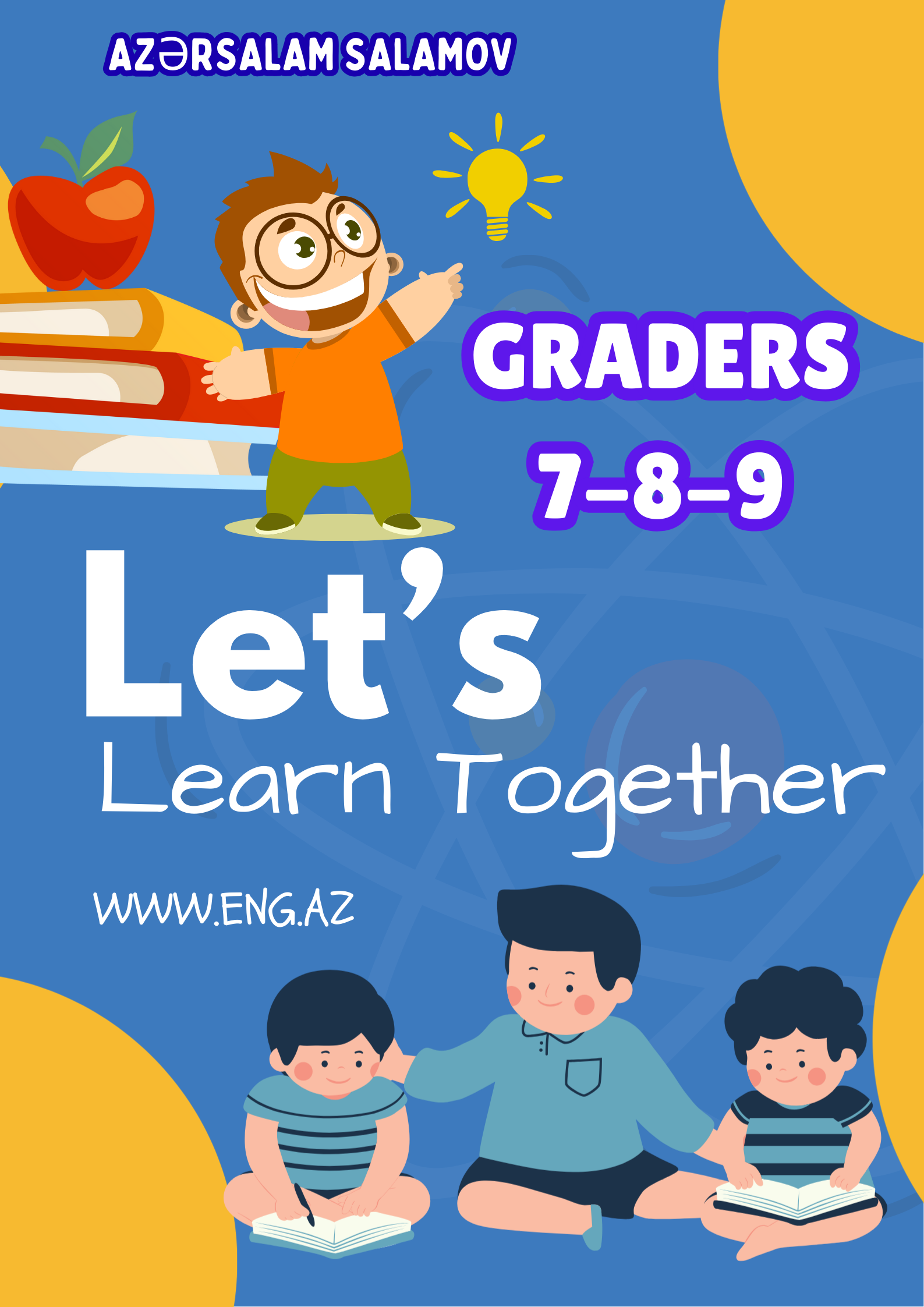 Blue and Yellow Playful Illustrative Literature Let's Learn Together Poster (1)